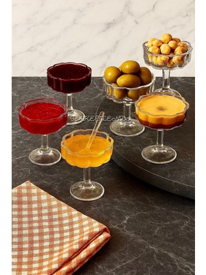 6’lı Ayaklı Cam Kahve Yanı Sunumluk, 50ML, Şık ve Kullanışlı Tasarım