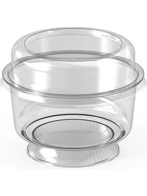 Şeffaf 200 ml Ayaklı Tatlı Kasesi, Kapaklı, 25'li Set, Şık ve Kullanışlı Tasarım