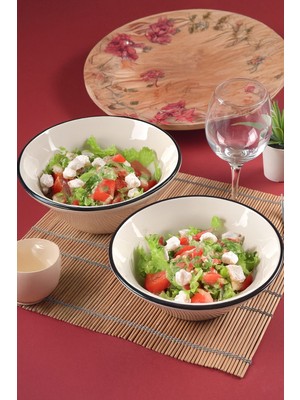 2'li Siyah Konik Salata Kasesi, Şık ve Kullanışlı Mutfak Gereci