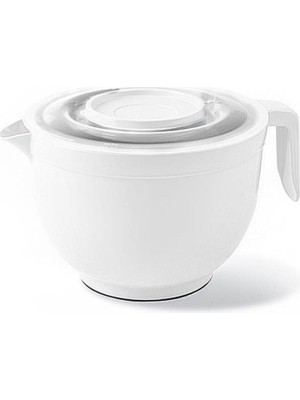 3 Lt. Kapaklı Mikser Kase, Gri, Çok Amaçlı Karıştırma Kabı