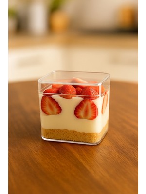 Gri Plastik Tatlı ve Sunum Kasesi, Kapaklı, 10 Adet, Çeşitli Tatlılar Için Uygun