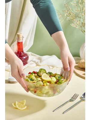 Büyük Boy Cam Salata Kasesi, 21 Cm, Şık ve Dayanıklı Mutfak Gereçleri