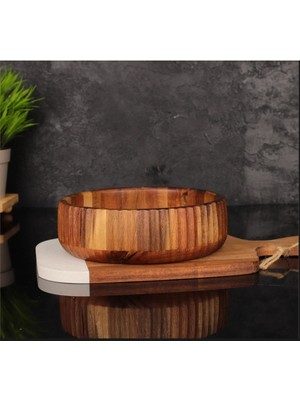 Kahverengi 22 cm Akasya Kase, Şık ve Dayanıklı Mutfak Aksesuarı