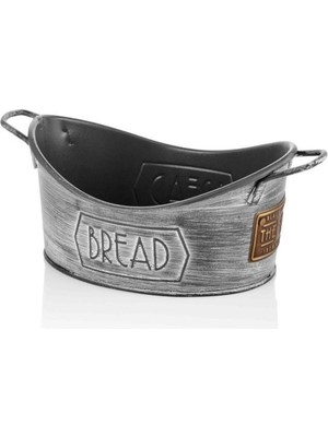 Gri Galvaniz Ekmek Servisi 28X17 Cm, Şık ve Dayanıklı Tasarım