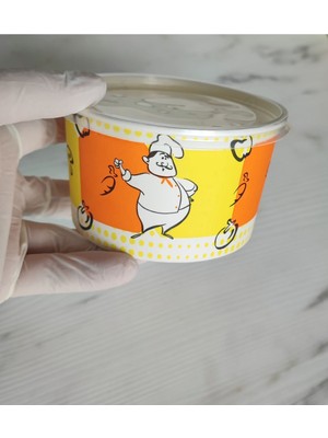 Şeffaf Kapaklı Karton Çorba ve Aşure Kasesi 50 Adet, 16 Oz, Çok Renkli, Kullanışlı Set