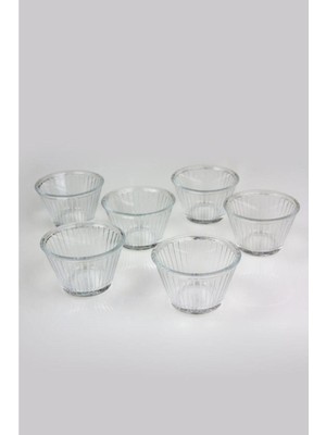 6'lı Mini Karamel Kase Takımı, Isıya Dayanıklı, Beyaz, Sufle Fırın Kabı