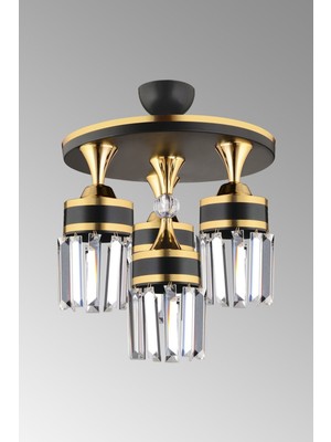 Şık Siyah Kristalli Silindir Tavan Aydınlatması, Lüks ve Zarif Tasarım