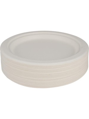 Doğa Temalı 26 cm 50'li Tabak Seti, Bej Renk