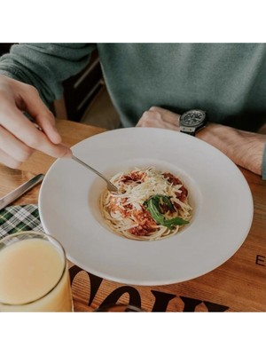 Beyaz Seramik Makarna Tabağı, 28 Cm, Şık ve Dayanıklı Ev Mutfak Gereçleri