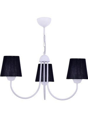 Şapkalı Beyaz 3'lü Modern Avize, Şık ve Ferah Aydınlatma Seçeneği