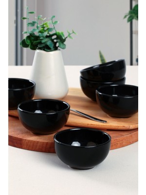 Siyah Bulut Mini Çerezlik ve Sosluk, 8 Cm, 6 Adet Set