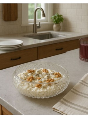 El Yapımı Renkli Büyük Cam Salata ve Tatlı Kasesi, Şık ve Dayanıklı Tasarım