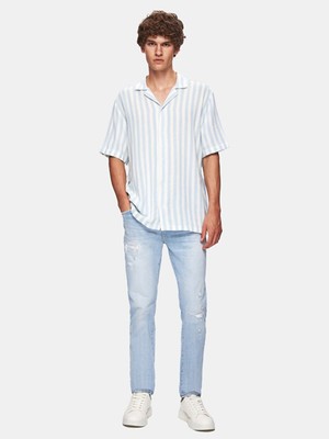 New Sawyer Y Dar Paça Orta Bel Jean Pantolon