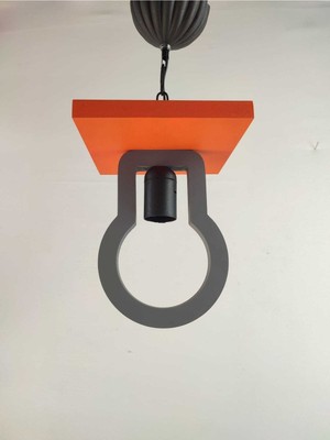 Turuncu Modern Boyalı Antre ve Çocuk Odası Avizesi, Şık ve Işıltılı Tasarım