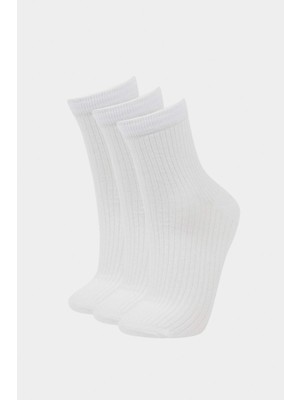 DeFacto Kadın 3'lü Pamuklu Soket Çorap F5600AXNS