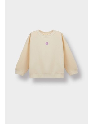 DeFacto Kız Bebek Bisiklet Yaka Çiçekli Sweatshirt E8351A525AU