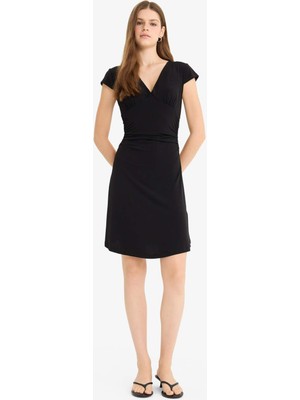 DeFacto V Yaka Kısa Kollu Mini Elbise G0360AX25HS