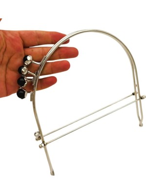 Angel Çanta Aksesuar 19 cm Gümüş Renk D Model Siyah Çift Toplu Çanta Klipsi, Çanta  Bursu