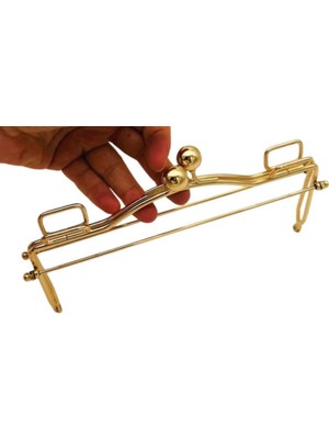 Angel Çanta Aksesuar 20 cm Light Gold Renk Dikdörtgen Kare Halkalı Model Model Çanta Klipsi, Çanta  Bursu