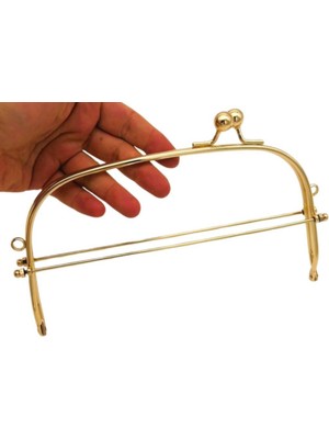Angel Çanta Aksesuar 22 cm Light Gold  Renk Oval D Model Çanta Klipsi, Çanta  Bursu