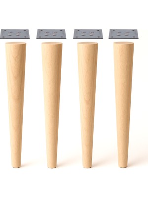 Bohem 75 CM Ahşap Masa Sehpa Ayağı 4 Adet Ham Doğal Ahşap Boyasız Bağlantı Aparatlı Mobilya Kanepe Ayakları