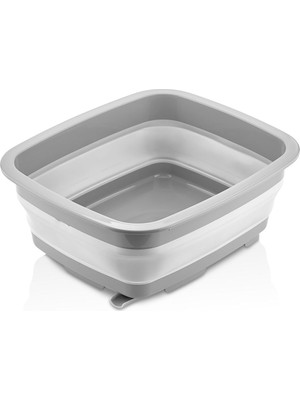 Katlanabilir Dikdörtgen Badya, Tıpalı, Kullanışlı ve Şık Gri Renkli Ürün.