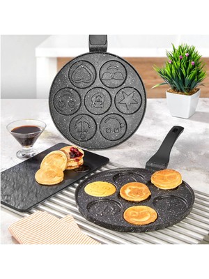 Granıt Döküm Pankek Tavası, Siyah, Dayanıklı ve Şık Tasarım