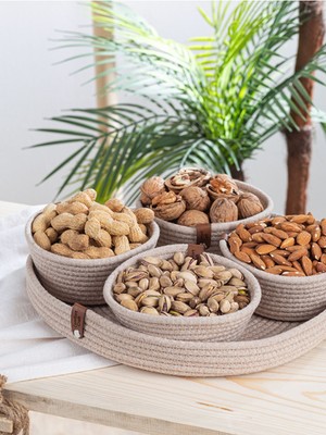 Örme Tepsili Çerez Takımı, Mutfak Organizeri, Şık ve Pratik Tasarım