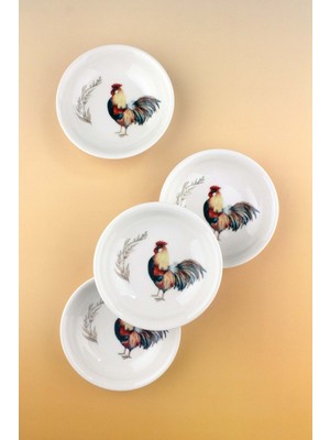 Renkli 4'lü Porselen Çerezlik Seti, Şık ve Kullanışlı Ev Aksesuarı