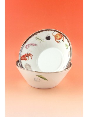 Retro Balık Desenli Porselen Ikili Kase, Şık ve Kullanışlı Mutfak Aksesuarı