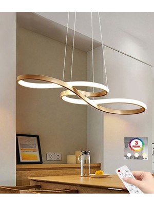 Modern 3 Renk Ledli Eskitme Kumandalı Avize, Istanbul Tasarımı