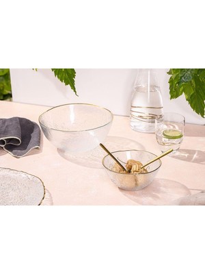 Kahverengi 23CM Altın Çerçeveli Şık Kase