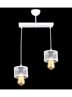 Modern Ikili Kafes Sarkıt Avize, Beyaz Tasarım ile Şık ve Şık Aydınlatma Sağlar