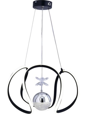 40'lık Tek Top LED Avize, Şık Siyah ve Beyaz Renk Seçenekleriyle Modern Tasarım