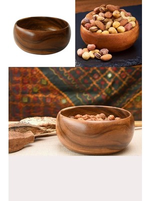 Doğal Ahşap Bambu Çerez Tabağı Seti, 3'lü, Şık ve Organik Tasarım