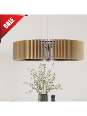 50 cm Ahşap Modern Rustik Bohem Oturma ve Dekor Avizesi, Sıcak ve Şık Tasarım