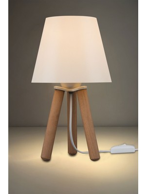 Krem Abajur Yatak Odası, Salon, Koridor, Masa Lambası, Şık ve Sıcak Atmosfer Için