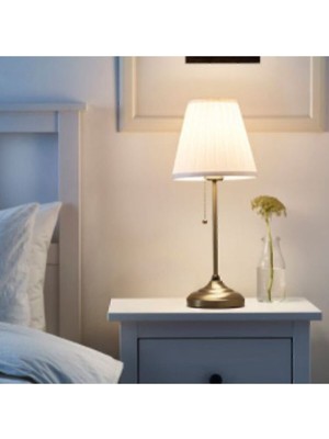 Renkli Gold Gövde Abajur, Şık Masa Lambası, Modern ve Parlak Tasarım