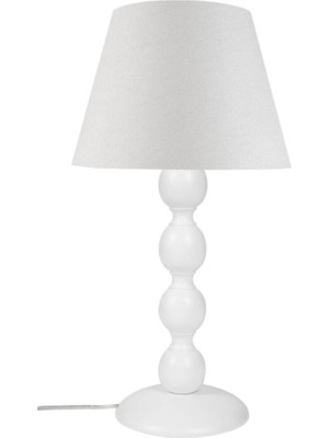 Büyük Beyaz Boncuk Abajur Ayak ve Şapka Seti ile Şıklık ve Zarafet Sağlar