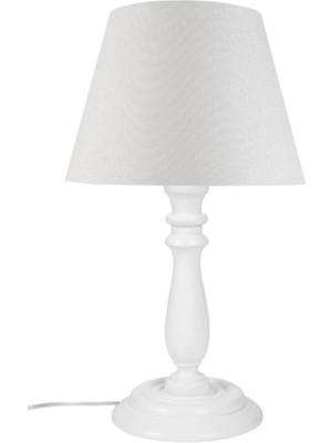 Beyaz Abajur Ayak ve Şapka Seti, Şık ve Zarif Dekoratif Aydınlatma Seçeneği