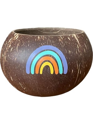 El Boyası Hindistan Cevizi Kase, Renkli ve Doğal Tasarım