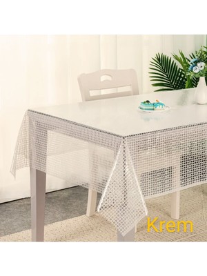 Şeffaf Pvc Masa Örtüsü, Leke Tutmaz, Kaymaz, Silinebilir, Iplik Desenli, Şık ve Dayanıklı