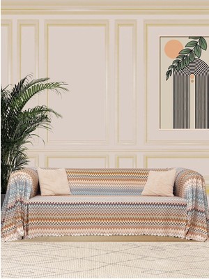 Renkli Zikzak Desenli 180X220 Koltuk ve Kanepe Örtüsü, Tv Battaniyesi
