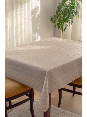 Astarlı, Silinebilir, Hijyenik Muşamba Pvc Masa Örtüsü, Kahverengi