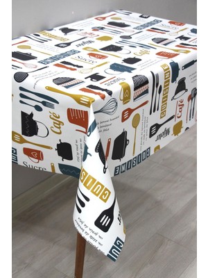 Astarlı Silinebilir Pvc Muşamba Masa Örtüsü Beyaz 8276-1