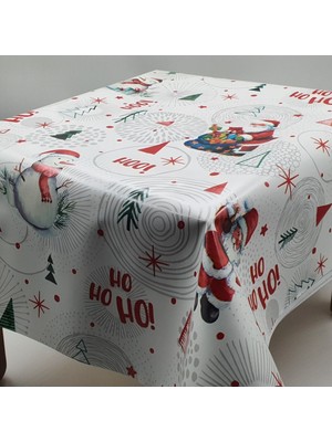 Yılbaşı Desenli Astarlı Silinebilir Muşamba Masa Örtüsü, Şık ve Kullanışlı Dekoratif Seçenek