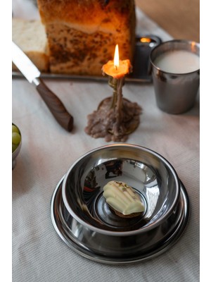 Gri Paslanmaz Çelik 330 ml Çok Amaçlı Kase