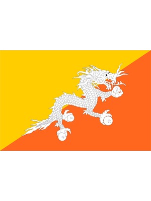 Bhutan Ülke Bayrağı 45X30CM Duvar Tablosu Çerçevesiz Pvc Tablo