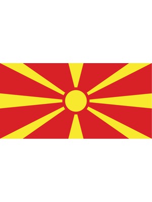 Makedonya Ülke Bayrağı 45X22CM Duvar Tablosu Çerçevesiz Pvc Tablo