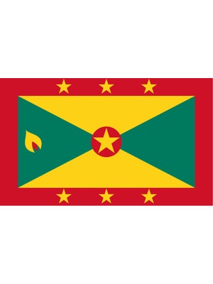 Grenada Ülke Bayrağı 45X27CM Duvar Tablosu Çerçevesiz Pvc Tablo